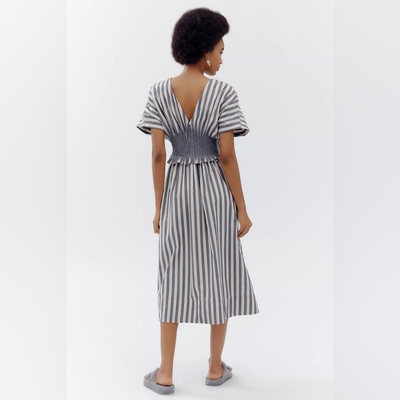 By Anthropologie V-Neck Zip-Front Midi Dress - Picture 4 of 7